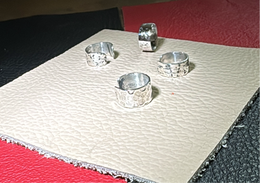 hammered or bark textured earcuffs